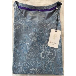 NWT Robert Graham Men's Swanson T-Shirt Slate Blue 4XL Paisley AOP Tee $118
